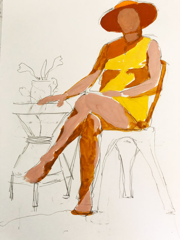 Figure - Gouache by Sally Harvey Figure - Gouache by Sally Harvey