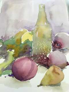 Watercolor by Sally Harvey