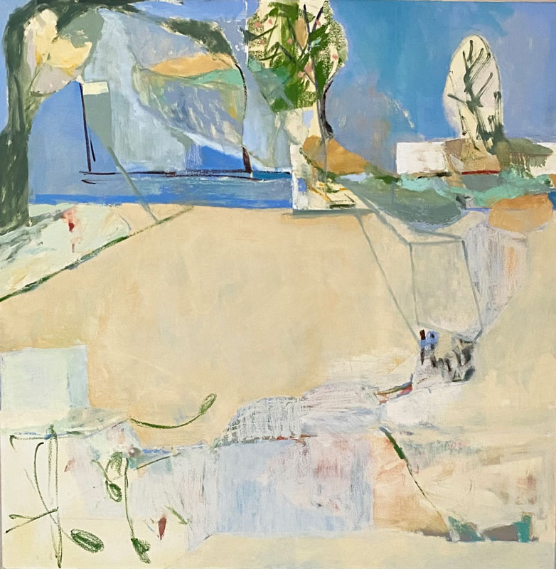 Sally Harvey - The White Barn in the Distance - Oil on canvas