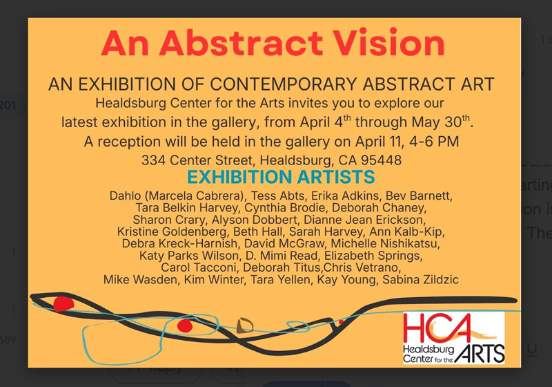 Sally Harvey at An Abstract Vision - Healdsburg Center for the Arts